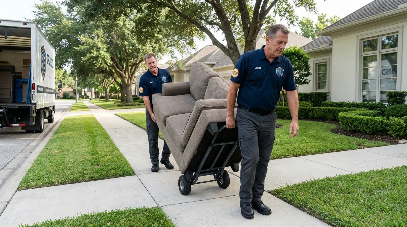 Local residential moving crew loading furniture in Baudette, MN